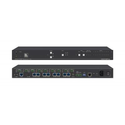 2x1:8 4K60 4:2:0 HDMI & Extended–Reach HDBaseT with Ethernet RS–232 IR & Stereo Audio Switchable DA